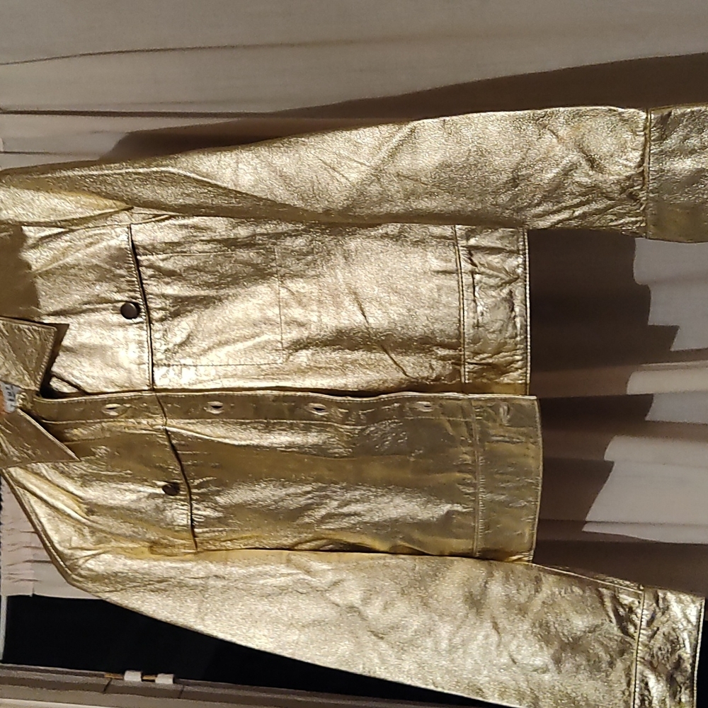 TEMPESTA Never been worn, only carried... Lol. Gorgeous vintage gold lthr jckt.